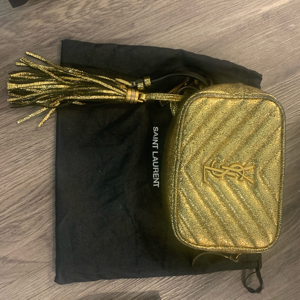 Gold saint Laurent waist Bag